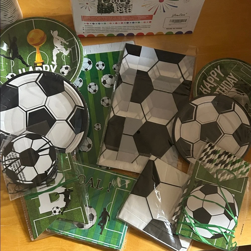 Party Time Birthday Decoration Set - Multicolor - Soccer ⚽️ Themed
